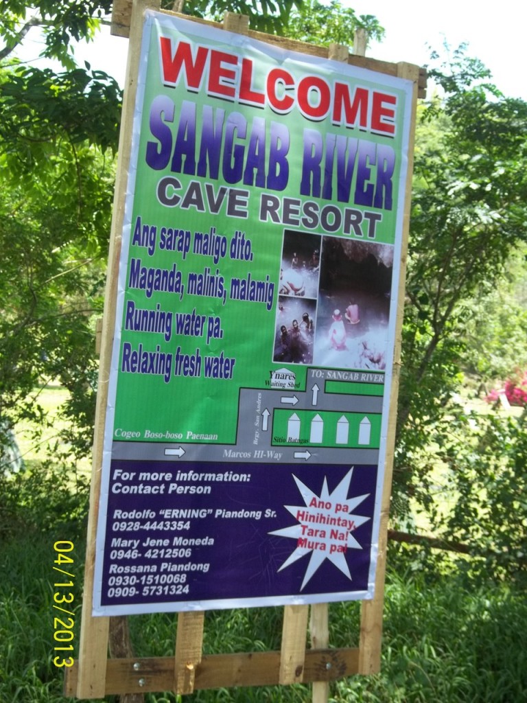 Sangab River Cave Resort Signboard Ad